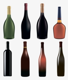 Bottles, Wine, Alcohol, Drink, Glass, Champagne - Glass Bottle, HD Png Download, Free Download