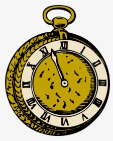 Clock,artwork,yellow - Pocket Watch Clip Art, HD Png Download, Free Download