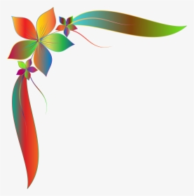 Prismatic Simple Corner Ornament Clip Arts - Flower Simple Border Design, HD Png Download, Free Download
