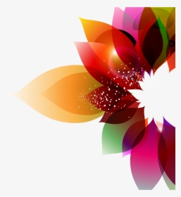 Color Flower Abstract Art Floral Design Colorful Background - Colorful Flower Vector Png, Transparent Png, Free Download