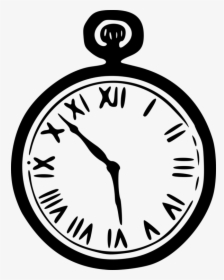 Line Art,silhouette,home Accessories - Pocket Watch Clip Art Png, Transparent Png, Free Download