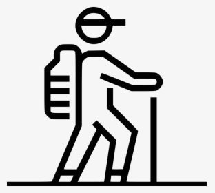 Icon Hiker Black And White, HD Png Download, Free Download