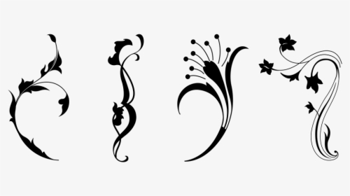 Corner Floral Border Black And White Clipart, HD Png Download, Free Download