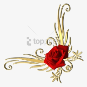 Free Png Gold Corner Designs Png Png Image With Transparent - Corner Red Flowers Png, Png Download, Free Download