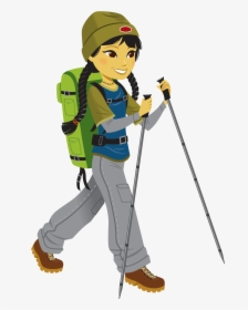 Girl Clipart Hiker - Hiking Clipart Png, Transparent Png, Free Download