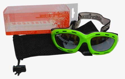 Classic Green Neon Frame/smoke Lens Goggles Pwc - Plastic, HD Png Download, Free Download