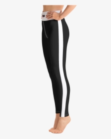 Pwm Signature Gym Leggings Black With White Stripe - Leggings, HD Png Download, Free Download