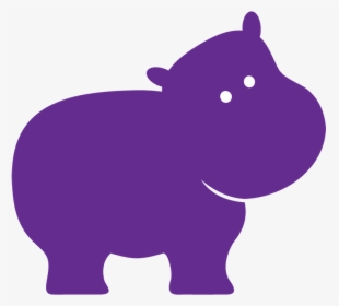 Hippopotamus Purple Elephant Clip Art - Hippo Silhouette Clip Art, HD Png Download, Free Download
