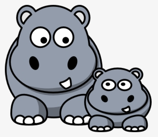 Free Hippo Clipart 2 Image - Cartoon Hippopotamus Clipart Free, HD Png Download, Free Download