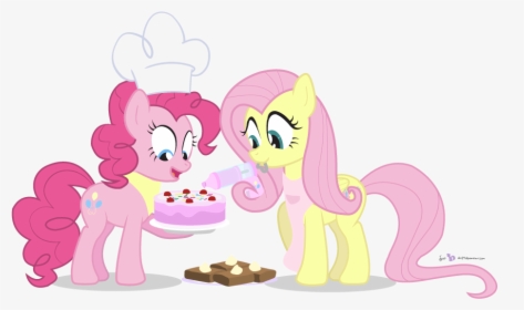Brownies, Cake, Chef"s Hat, Clothes, Duo, Fluttershy, - Cartoon, HD Png Download, Free Download