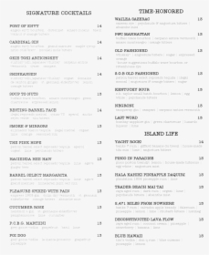 Cocktail List-1, HD Png Download, Free Download