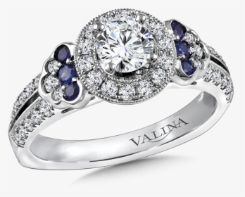 Valina Diamond And Blue Sapphire Engagement Ring Mounting - Pre-engagement Ring, HD Png Download, Free Download