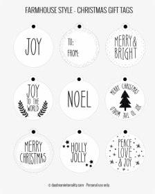 Printable Farmhouse Christmas Tags, HD Png Download, Free Download