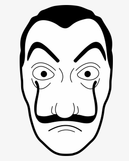Salvador Dali Mask - Salvador Dali Mask Drawing, HD Png Download, Free Download
