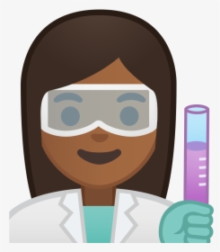 Woman Scientist Medium Dark Skin Tone Icon - Black Girl Scientist Cartoon, HD Png Download, Free Download