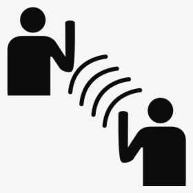 Two People Waving At Each Other - Communication Icon Black And White, HD Png Download, Free Download