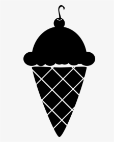 Transparent Ice Cream Clipart Black And White Free - Black Ice Cream Clipart, HD Png Download, Free Download