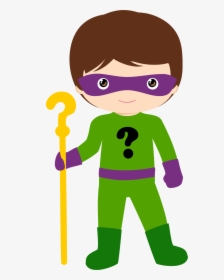 Characters Of Batman Kids Version Clip Art - Riddler Clipart, HD Png Download, Free Download