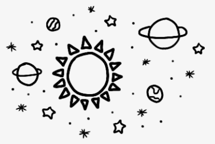 #sticker #sun #planets #stars #doodle #space - Space Theme Divider, HD Png Download, Free Download