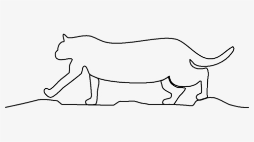 Cat Walking, Striding, Quilting Pattern - Line Art, HD Png Download, Free Download