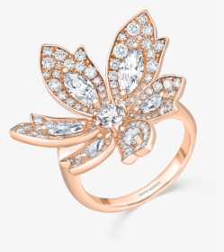 Palm Rose Gold Flower Ring - Engagement Ring, HD Png Download, Free Download
