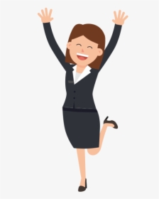 Cartoon Woman Jumping For Joy , Png Download - Woman Jumping For Joy Clipart, Transparent Png, Free Download