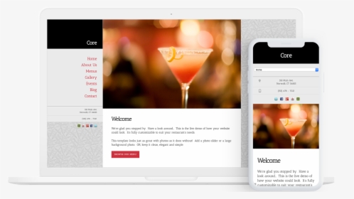 Core Restaurant Web Design Template - Drink, HD Png Download, Free Download