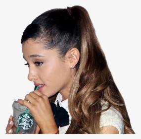 Ariana Grande Download Png Image - Ariana Grande Drinking Starbucks, Transparent Png, Free Download