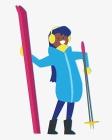 Girl Ski Equipment - Skiing, HD Png Download, Free Download