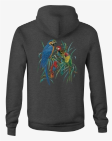Zip Up Hoodie Tropical Parrot Birds Hooded Sweatshirt - Hoodie, HD Png Download, Free Download