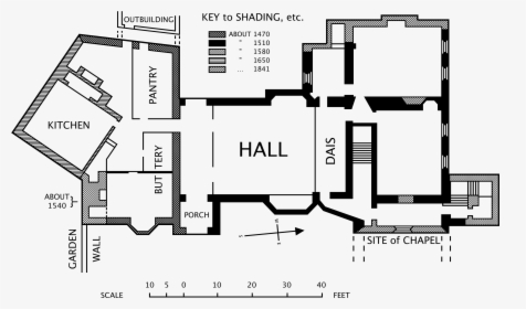 Horham Hall Blueprint - Medieval House Floor Plan, HD Png Download, Free Download
