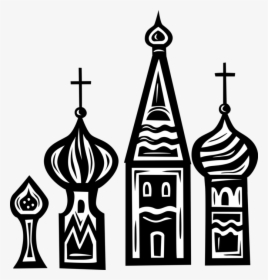 Vector Illustration Of Russian Eastern Orthodox Christian - Russia Church Clipart Black And White, HD Png Download, Free Download
