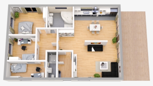 Main Furnished Floorplan3d Image - План Дома В 2d, HD Png Download, Free Download