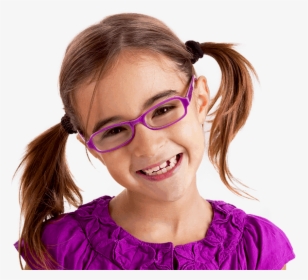 Little Girl Pig Tails Glasses Gap Teeth Smiling - Roll Optik Göz Kapama Bandı 100, HD Png Download, Free Download