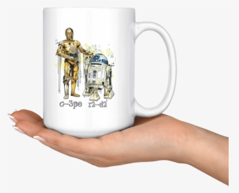 C3po And R2d2 Watercolor Mug Star Wars - Star Wars Watercolor Mug, HD Png Download, Free Download