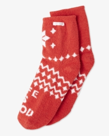 Snowflake Pattern Plush Snuggle Sock - Sock, HD Png Download, Free Download