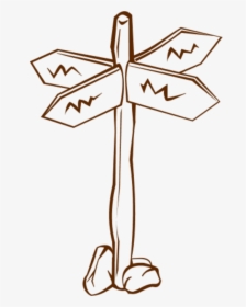 Wooden Crossroads Sign Direction With Labels - Crossroads Clipart, HD Png Download, Free Download