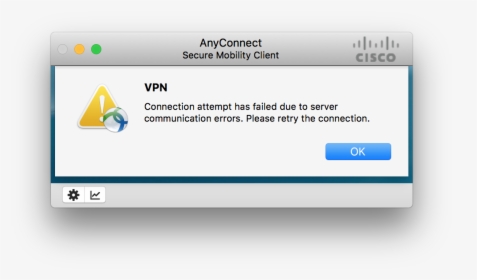 Anyconnect Failed Due To Server Communication Errors - Cisco Anyconnect Errors, HD Png Download, Free Download