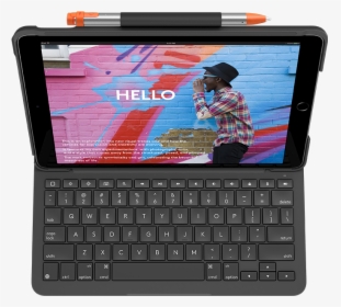 Slim Folio For Ipad 5th And 6th Gen With Integrated - Ipad 7th Generation Keyboard, HD Png Download, Free Download