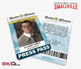 Smallville Tv Series Inspired Daily Planet Press Pass - Daily Planet Press Pass Clark Kent, HD Png Download, Free Download