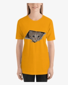 Shopping Peeping Cat Gold / 3xl - T-shirt, HD Png Download, Free Download