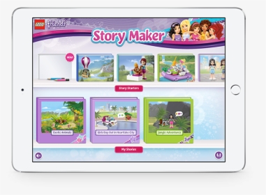 Vaccinere respons cache A Tablet Device Displaying The Lego Friends Story Maker - Lego Friends  Story Maker, HD Png Download - kindpng