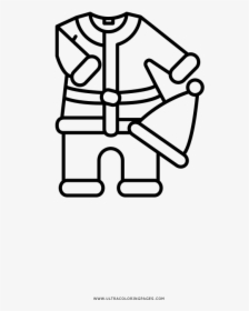 Santa Outfit Coloring Page - Cartoon, HD Png Download, Free Download