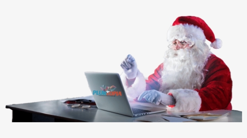 Santa On A Computer, HD Png Download, Free Download