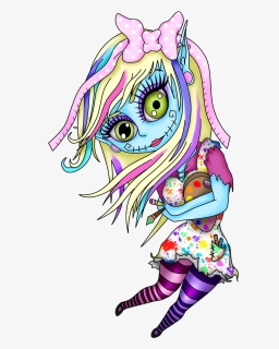 Cute Zombie Girl Png - Cute Zombie Girl Tattoo, Transparent Png, Free Download