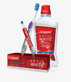 Toothbrush And Toothpaste Colgate Whitening Mouthwash, HD Png Download, Free Download