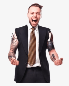 Man In Suite With No Sleeves And Forearm Tattoos - Suits For Men Without Sleeves, HD Png Download, Free Download