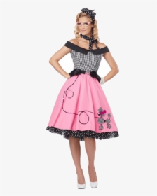 1950s Poodle Skirt Costume Party Sock Hop - Pink Ladies Grease Outfits, HD Png Download, Free Download