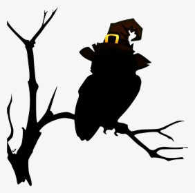 Owl On A Tree Stencil, HD Png Download, Free Download