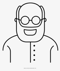 Old Man Coloring Page - Man With Glasses Coloring Page, HD Png Download, Free Download